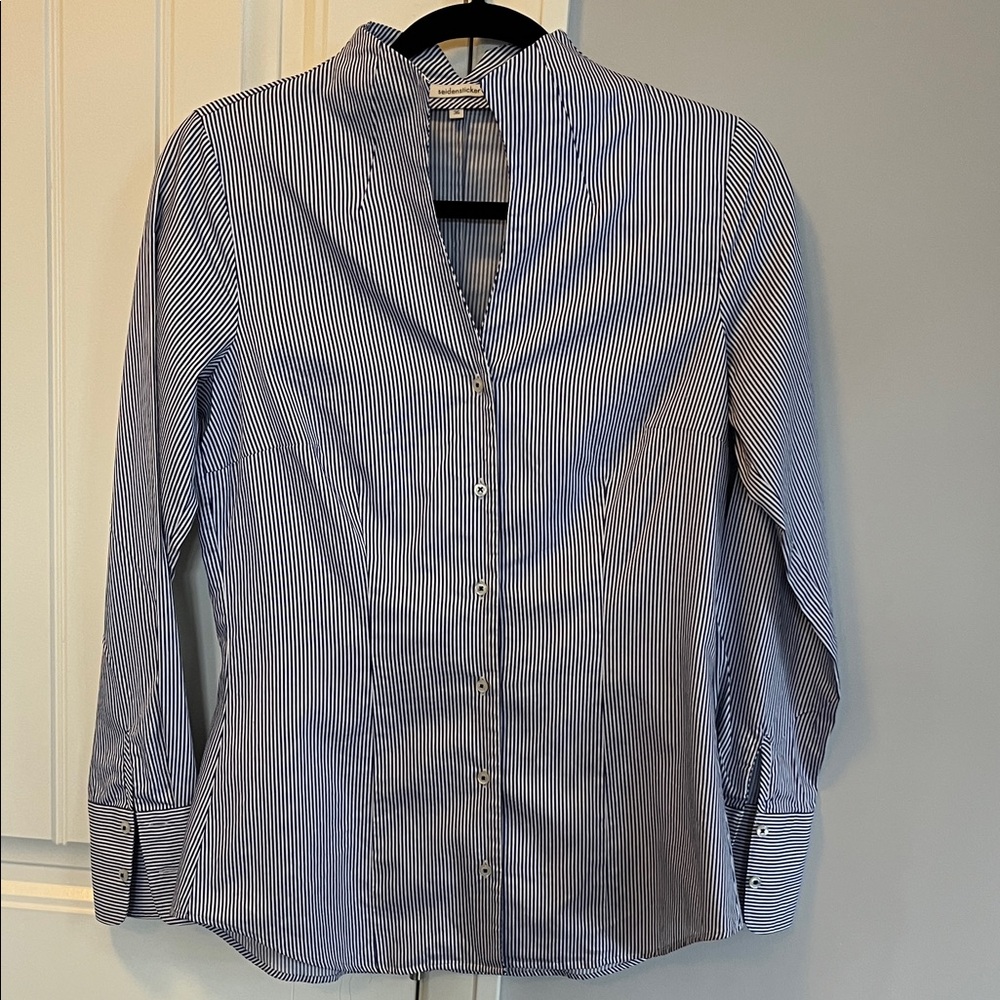 Seidensticker Blue White Striped  Blouse 36